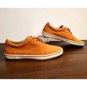 Vtg Cole Hahn Canvas Mustard Sneakers Mens 11M Leather Inserts, Laces D10 C08546